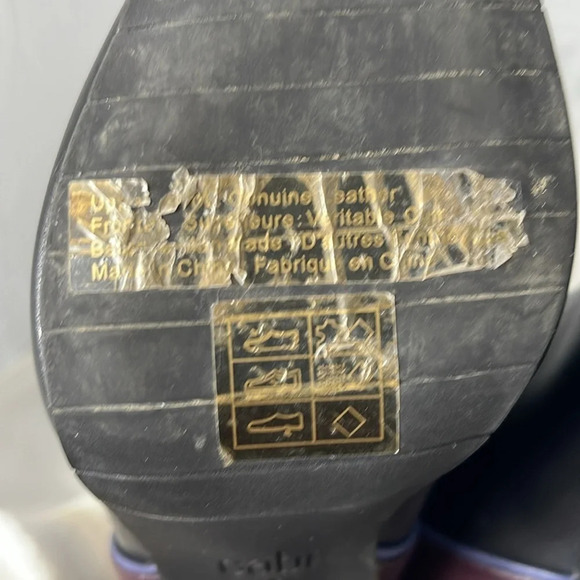 CABI Bissett Leather Colorblock Boots Black Mulberry Periwinkle Heels Zip Size 7 - Picture 13 of 16